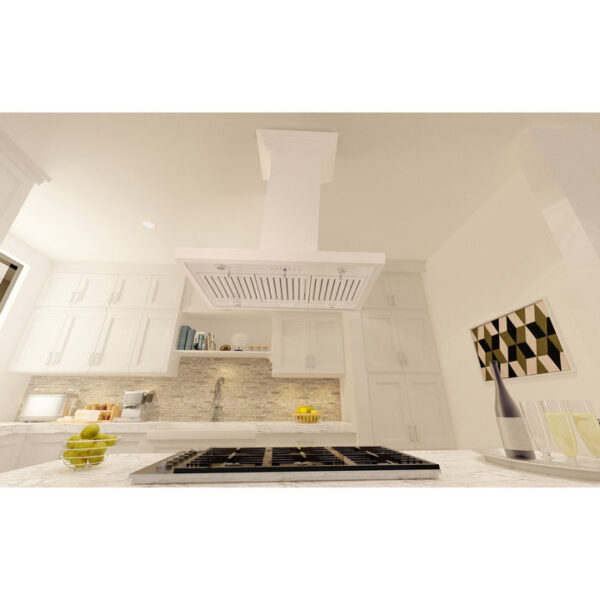 ZLINE Wooden Island Mount Range Hood in Cottage White (KBiTT) - Image 3