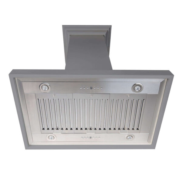 ZLINE Convertible Vent Wooden Island Mount Range Hood in Gray (KBiUU) - Image 5