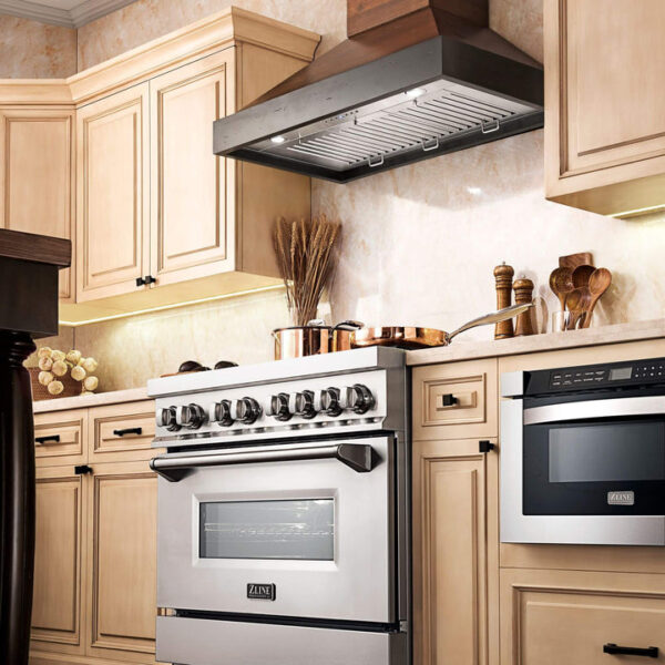 ZLINE 30 in. Convertible Vent Wooden Wall Mount Range Hood in Antigua and Walnut (KBAR-30) - Image 11