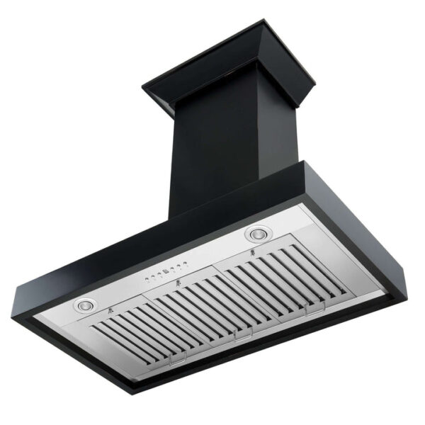 ZLINE Convertible Vent Wooden Wall Mount Range Hood in Black (KBCC) - Image 5