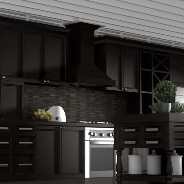 ZLINE Convertible Vent Wooden Wall Mount Range Hood in Black (KBCC) - Image 10