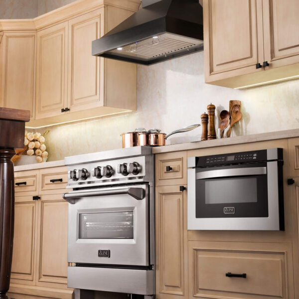 ZLINE Convertible Vent Wooden Wall Mount Range Hood in Black (KBCC) - Image 3