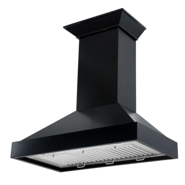 ZLINE Convertible Vent Wooden Wall Mount Range Hood in Black (KBCC) - Image 6