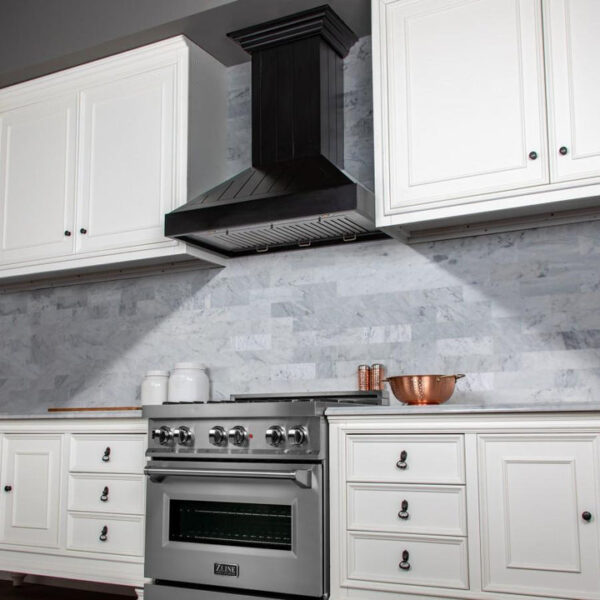 ZLINE Wooden Wall Mount Range Hood In Black - Includes Motor (KPCC) - Image 3