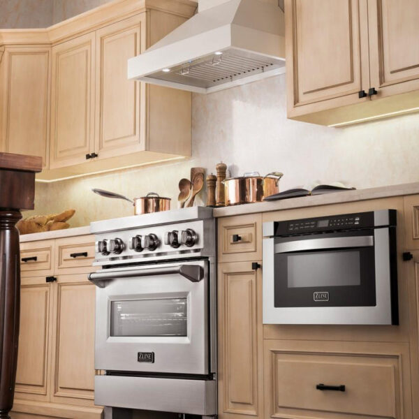 ZLINE Ducted Wooden Wall Mount Range Hood in Cottage White (KBTT) - Image 5