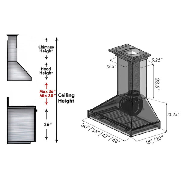 ZLINE Ducted Wooden Wall Mount Range Hood in Cottage White (KBTT) - Image 4