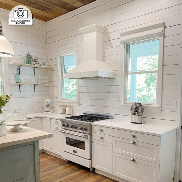 ZLINE Ducted Wooden Wall Mount Range Hood in Cottage White (KBTT) - Image 10
