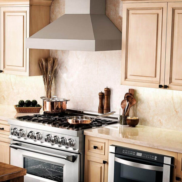 ZLINE Convertible Vent Wooden Wall Mount Range Hood in Gray (KBUU) - Image 2