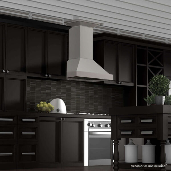 ZLINE Convertible Vent Wooden Wall Mount Range Hood in Gray (KBUU) - Image 5