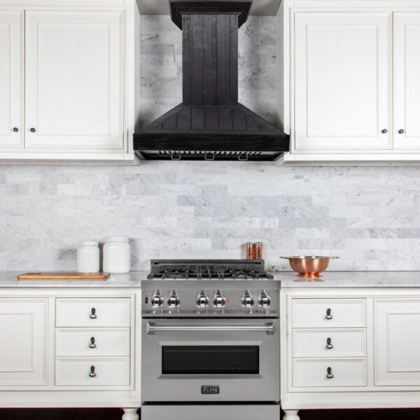ZLINE Wooden Wall Mount Range Hood In Rustic Dark Finish - Includes Motor (KPDD) - Image 4
