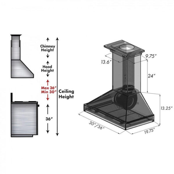ZLINE Wooden Wall Mount Range Hood In Rustic Dark Finish - Includes Motor (KPDD) - Image 2