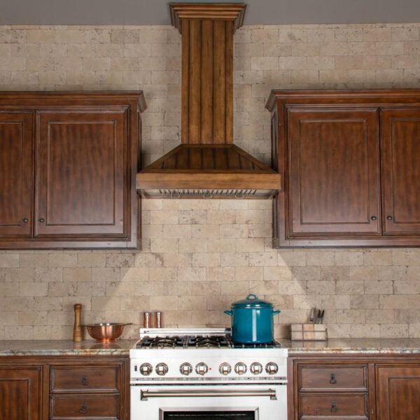 ZLINE Wooden Wall Mount Range Hood In Rustic Light Finish - Includes Motor (KPLL) - Image 3