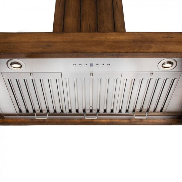 ZLINE Wooden Wall Mount Range Hood In Rustic Light Finish - Includes Motor (KPLL) - Image 6