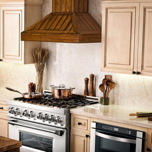 ZLINE Wooden Wall Mount Range Hood In Rustic Light Finish - Includes Motor (KPLL) - Image 11