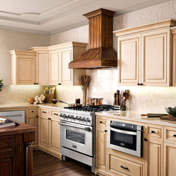 ZLINE Wooden Wall Mount Range Hood In Rustic Light Finish - Includes Motor (KPLL) - Image 12