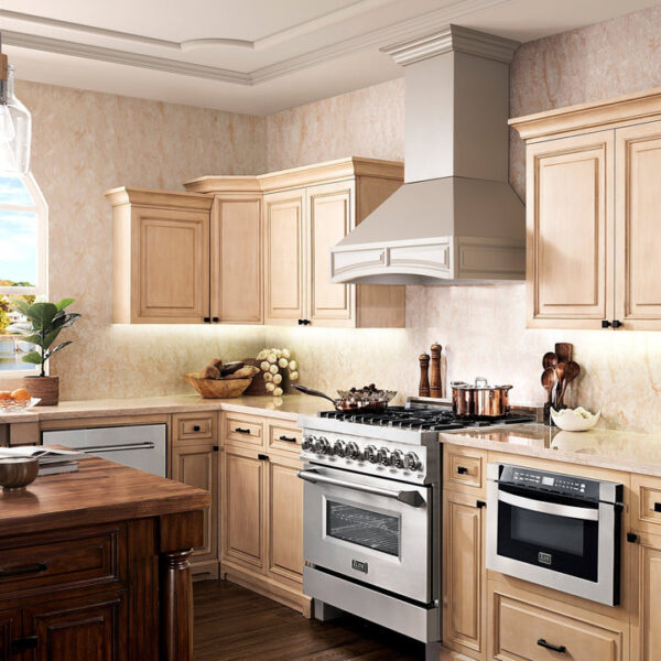 ZLINE Wooden Wall Mount Range Hood in White Includes Remote Blower Motor 400CFM/700CFM Options (321TT-RD/RS) - Image 8