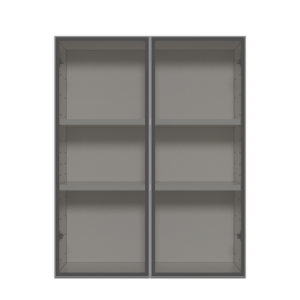 UC-WMG3036-S — Aluminum Glass Wall Cabinet, Silver · 30 × 36 × 12 in.